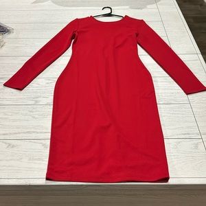 SXY Solid Zipper Back Bodycon Dress